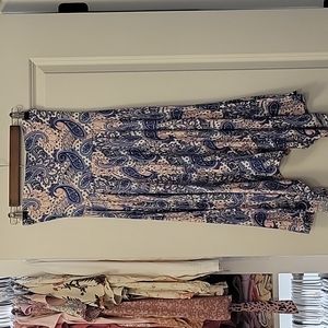 Express strapless paisley asymmetrical hem sun dress.